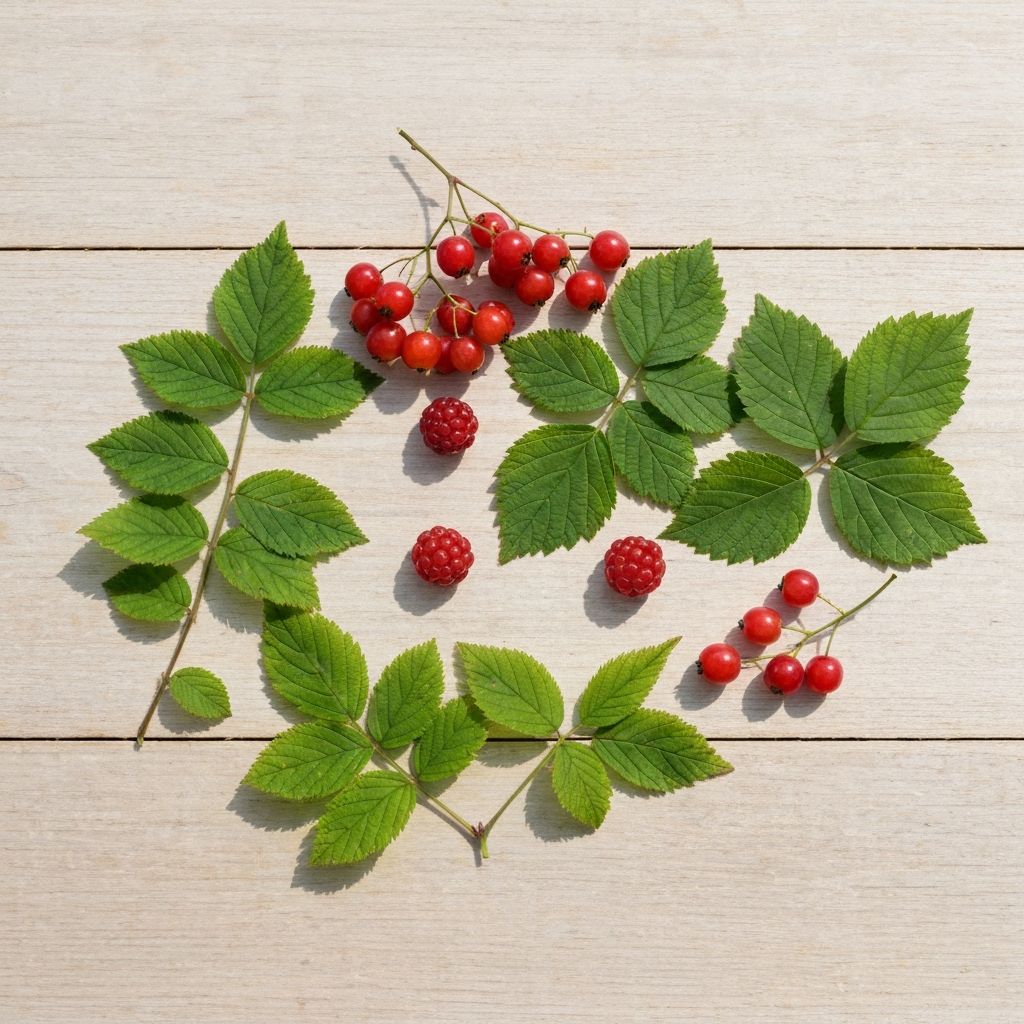 Frische Beeren und grüne Blätter