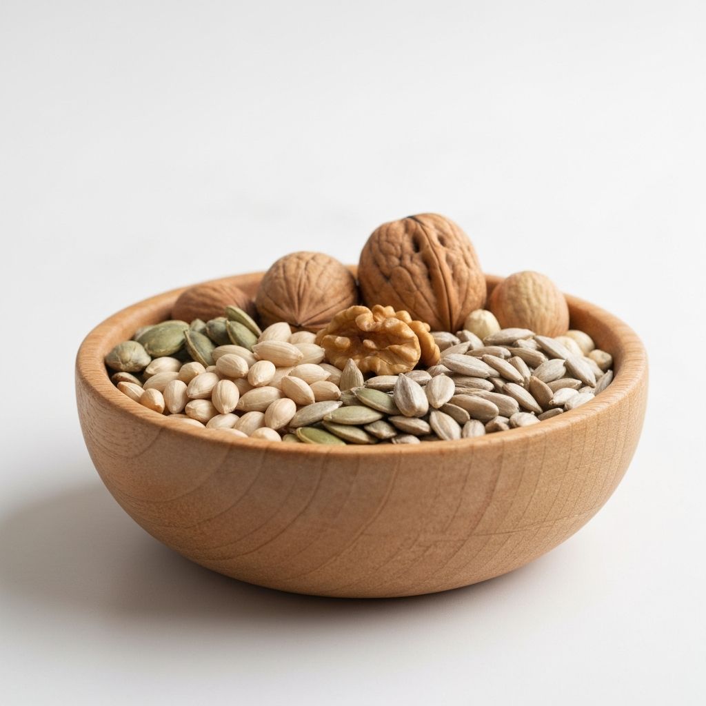 Holzschale mit natürlichen Samen